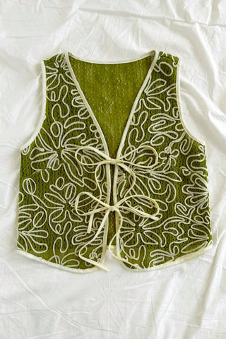 Floral Tie-Front Vest