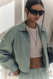 Stylish Zip-Up Cropped Jacket
