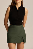 Sleek Front-Slit Mini Skirt
