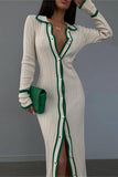 Button-Front Casual Midi Dress