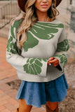 Floral Patterned Knit Sweater