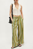 Striped Wide-Leg Casual Pants