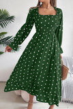 Polka Dot Smocked A-Line Dress