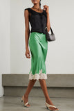 Elegant Lace-Trimmed Skirt Set