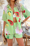 Fruit Print Short Sleeve Set