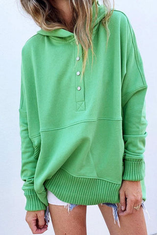 Casual Button-Up Hoodie Sweatshirt