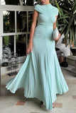 Elegant High-Neck Evening Dress