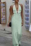 Lace-Up High Neck Sundress
