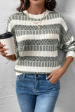 Striped Ribbed Knit Sweater