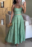 Patterned Two-Piece Skirt Set