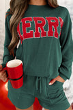 MERRY Graphic Long Sleeve Top & Shorts Set