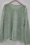 Lace Design Openwork Long Sleeve Blouse