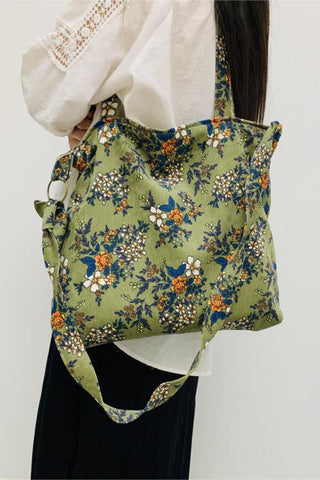 Floral Tote Bag with Adjustable Strap