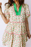 Ruffled Floral Casual Dress