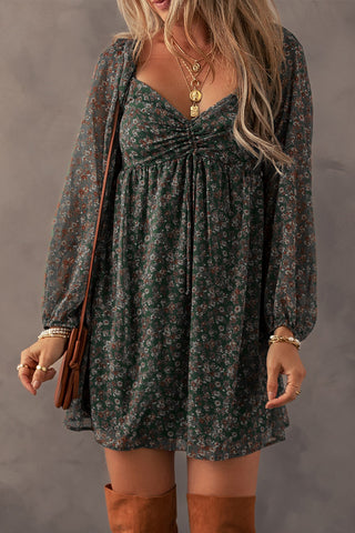 Floral Smocked Long Sleeve Dress