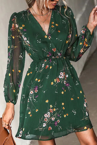 Floral V-Neck Casual Dress