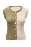 Two-Tone Sleeveless Sweater