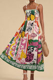 Colorful Strappy Print Dress