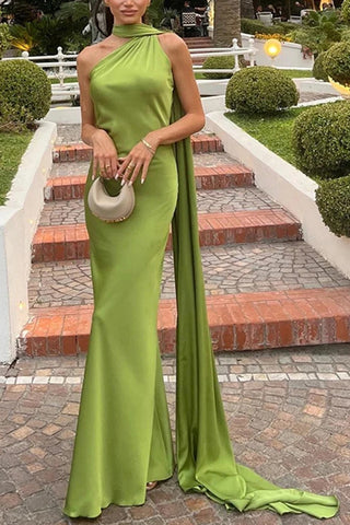 Asymmetric Neckline Casual Dress
