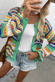 Vibrant Button-Down Knit Cardigan