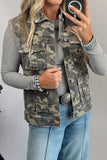 Camo Cargo Denim Vest