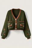 Fox Motif Cropped Cardigan