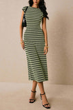 Striped Casual Midi Dress