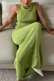 Chic Ribbed Knit Skirt Set