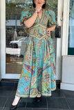 Floral Puff Sleeve Casual Dress