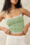 Gingham Lace-Trim Camisole