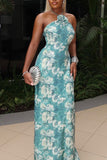 Halter Neck Floral Maxi Dress