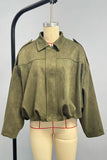 Oversized Zip-Up Jacket with Shoulder Tabs