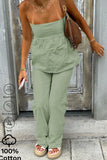 Strapless Top and Flared Pants Set