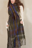 Plaid Fringed Scarf