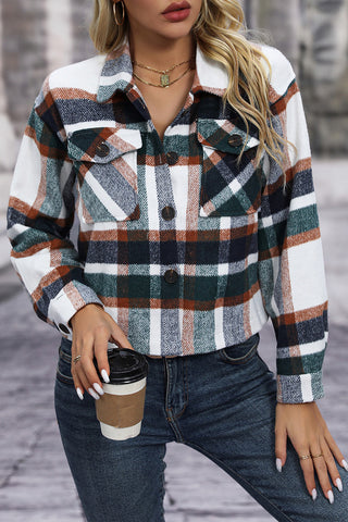 Plaid Button-Up Jacket