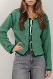 Button-Front Cropped Cardigan
