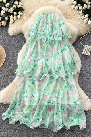 Floral Layered Maxi Skirt
