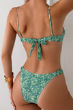 Floral Knot-Front Bikini Set