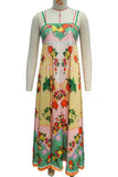 Tropical Print Flowy Casual Dress