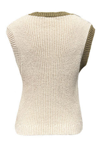 Two-Tone Sleeveless Sweater