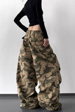 Wide-Leg Camouflage Casual Pants