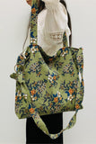 Floral Tote Bag with Adjustable Strap