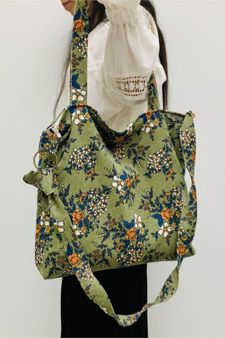 Floral Tote Bag with Adjustable Strap