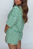 Stripe Trim Boxy Short Set