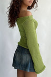Stylish Off-Shoulder Bell Sleeve Top