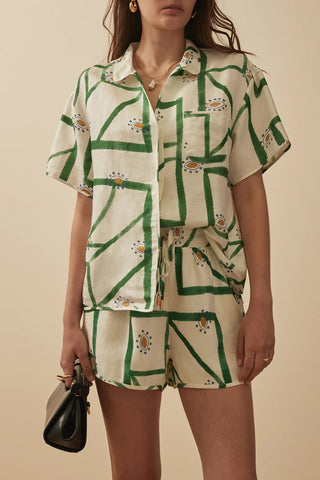 Geometric Shirt & Shorts Set