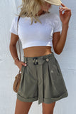 Belted Pleated Casual Shorts