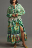 Floral Printed Midi Dress with Slits