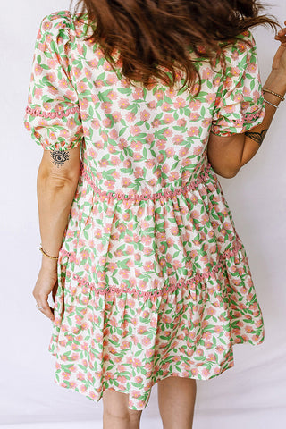 Ruffled Floral Casual Dress