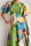Floral Patchwork Midi Dress